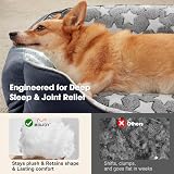 MIXJOY Dog Bed Medium Grey 63 x 53 x 21 cm Washable Anti Slip Bottom view 3