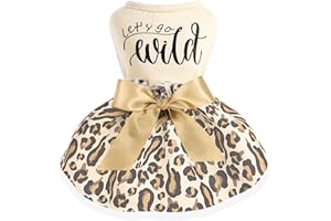 PINKBOW Fashion Leopard Dog Dress Cute Dog Clothes for Small Dogs Girl Puppy Tulle Dresses Cat Apparel Pet Clothes Dog Outfit (Leopard, XX-Large)