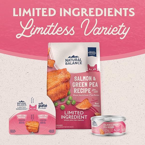 NATURAL BALANCE LIMITED INGREDIENT SPLIT CUP SALMON & SWEET POTATO SOFT PATE WET CAT FOOD RECIPE FOR SENSITIVE STOMACHS AND FOR HEALTHY DIGESTION, 2.6 OZ.