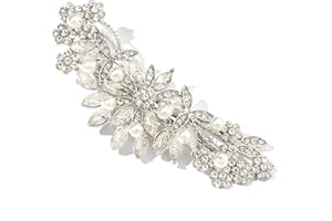 Hapibuy Crystal Rhinestone Pearl Hair Clip Comb Silver Wedding Hair Acessory Bridal Hair Pins Bride Headpiece