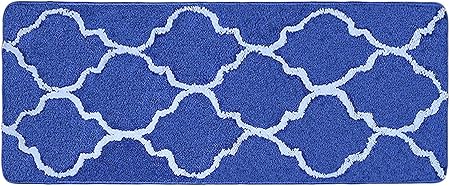Lonior Bath Mat Non Slip Bathroom Mat Extra Long Bathroom Rug Large Bath Rug Machine Washable Super Absorbent Rug Bathroom 120x45cm Navy Blue Amazon Co Uk Kitchen Home