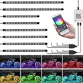 Kairiyard 8PCS Motorcycle Underglow LED Light Kit, App Control Multicolor Motorcycle LED Light Kit Music Sync RGB Strips Light Waterproof Compatible with Harley Davidson Honda Kawasaki Suzuki