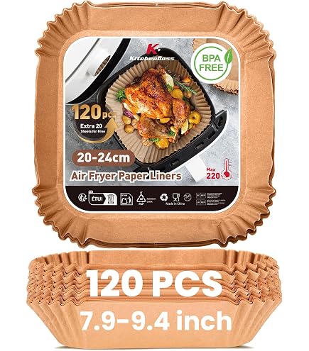 150 Papiers Cuisson Jetables Pour Airfryer – 25,4 Cm – Antiadhésif, Résistant Huile/eau – Lot