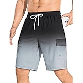 SILKWORLD Men's 9" Swim Trunks Quick Dry Mens Bathing Suit Mesh Lining Board Shorts with Pockets