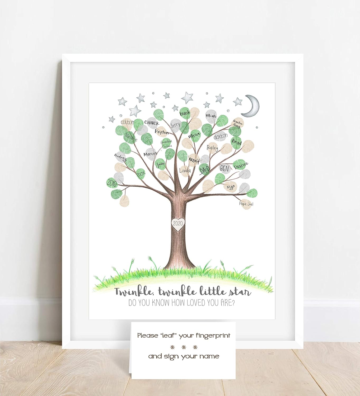 baby shower fingerprint tree