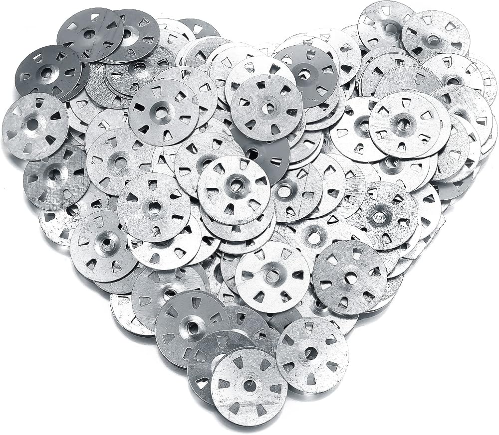 LJAPPLIED 100x 35mm Galvanised Steel Easy Fix Washers for Insulation Boards