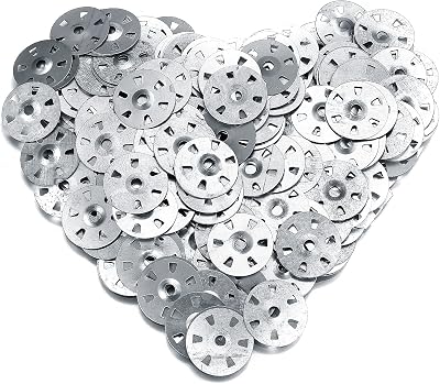 LJAPPLIED 100x 35mm Galvanised Steel Easy Fix Washers for Insulation Boards