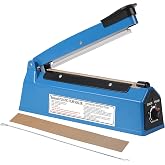 Impulse Heat Sealer Manual Bags Sealer Heat Sealing Machine 12 Inch Impulse Sealer Machine for Plastic Bags PE PP Bags with Extra Replace Element Grip