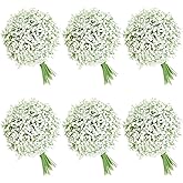 FelineFold 120 Pcs Babys Breath Artificial Flowers, White Babys Breath Flowers Artificial Bulk Real Touch Flowers for Wedding Party Home Garden Decoration