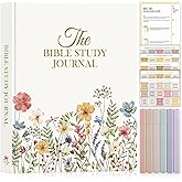 Lanpn Bible Study Guide Journals for Women with Tabs & Highlighters, Church Notes Taking Daily Devotional Journaling, Leather Bible Prayer Notebook Christian Religious Faith Based Gifts