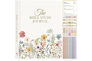 Lanpn Bible Study Guide Journals for Women with Tabs & Highlighters, Church Notes Taking Daily Devotional Journaling, Leather