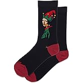 Hot Sox Women's Crew Sock 1 Pair Pack Black Shoe Size
