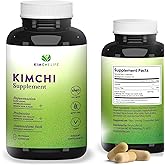Kimchi Life – Daily Capsules of Premium Fermented Kimchi - Vegan & Natural Nutritional Supplement - Probiotics for Gut Health & Immune Support – Enhance Energy, Focus, Skin and Hair Health