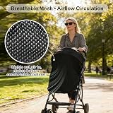 PewinGo Universal Stroller Sun Shade UPF50+ Zipper Breathable Double Layer view 3