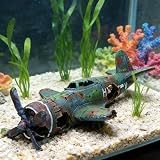 XUBX Aquarium Decoration Rock Resin Combat Aircraft Ornament 24 cm view 7