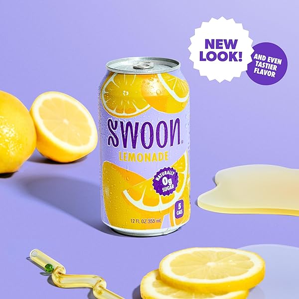 SWOON CLASSIC SUGAR FREE LEMONADE – LOW CARB, KETO & PALEO-FRIENDLY, GLUTEN-FREE VITAMIN C DRINK – MADE WITH 100% NATURAL LEMON JUICE CONCENTRATE & SWEETENED BY MONK FRUIT, 12 FL OZ (PACK OF 12)