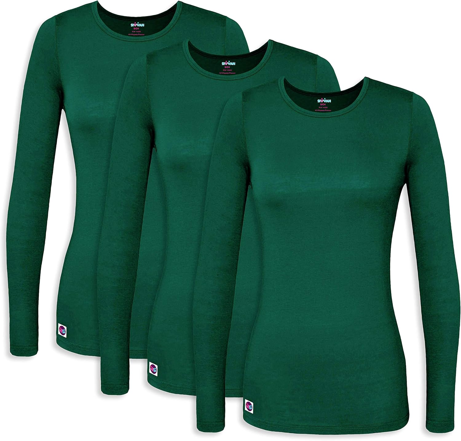 Sivvan 3 Pack Women's Comfort Long Sleeve T-Shirt/Underscrub Tee at  Women’s Clothing store
