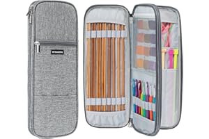 MYBAGZING Knitting Needles and Crochet Hook Organizer Case (Up to 14 Inches) for Knitting Accessories - Empty Case