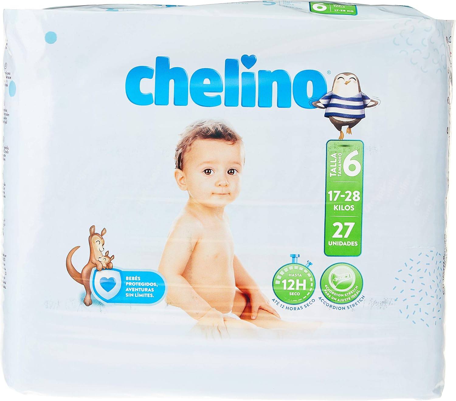 Chelino Fashion & Love Talla 6 packs of 27 nappies (162 nappies), White, Talla 6 (162 Pañales) - Image 5