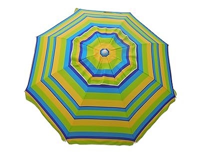 Heininger 1295 Beach Umbrella with Tilt and Travel Bag (Lemon and Lime 7)