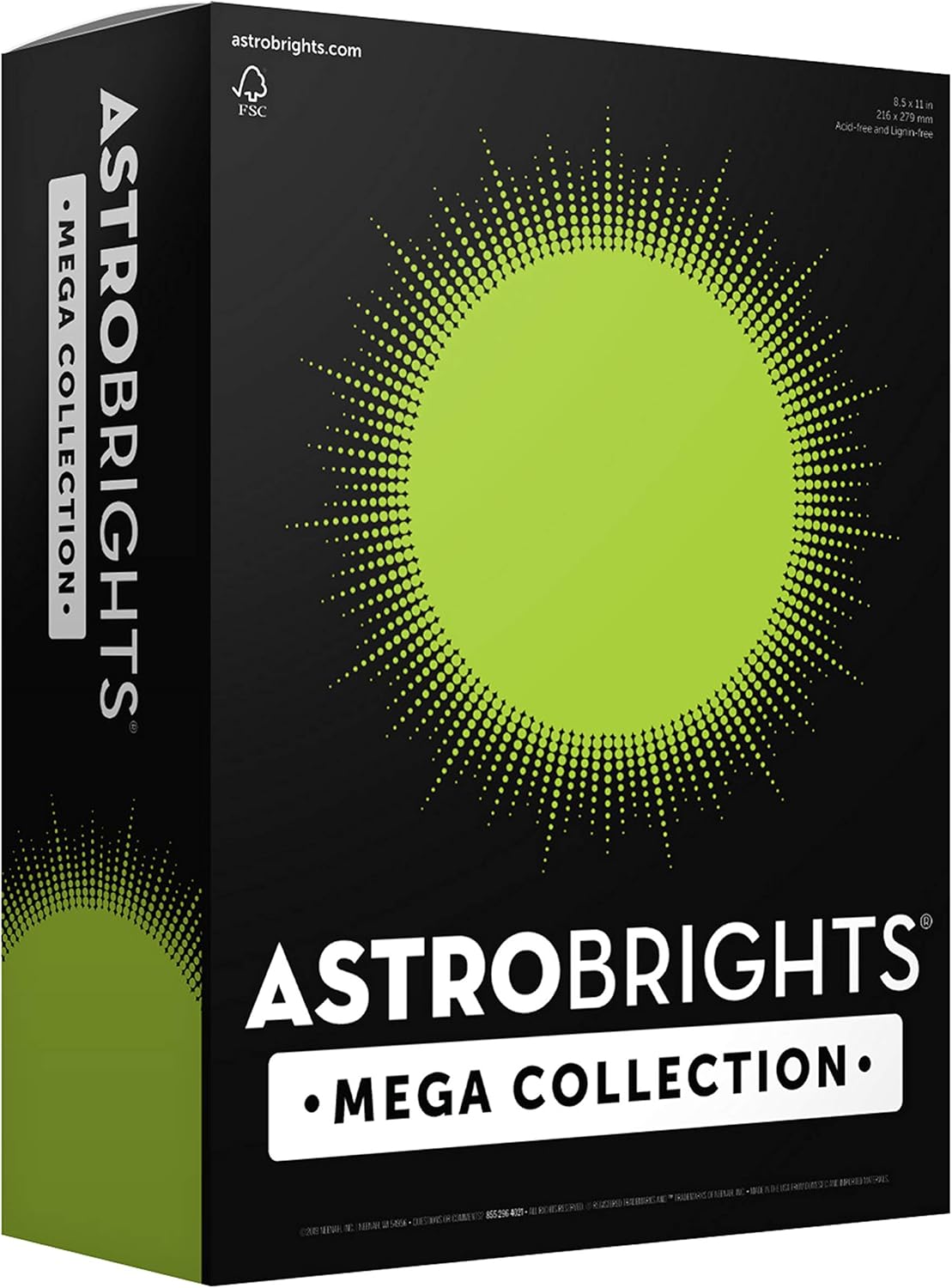 Astrobrights Mega Collection, Colored Paper, Bright Green, 625 Sheets, 24 lb/89 gsm, 8.5" x 11" - MORE SHEETS! (91622) : Office Products
