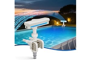 Muscccm Pool Fountain for Above Ground Pools,Pool Sprinkler Fountain with Lights Upgraded 360° Adjustable Spray, Waterfall Fountains Swimming Accessories, Cooling & Relaxation (Beige)