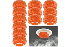 TESSCO FOR YOU Tessco 12 Pieces Smoke Detector Fire Alarm Dust Paint Cover Thicken Elastic Stretch Plastic Smoke Detector Fire Alarm Cover During Cooking or Baking, Orange