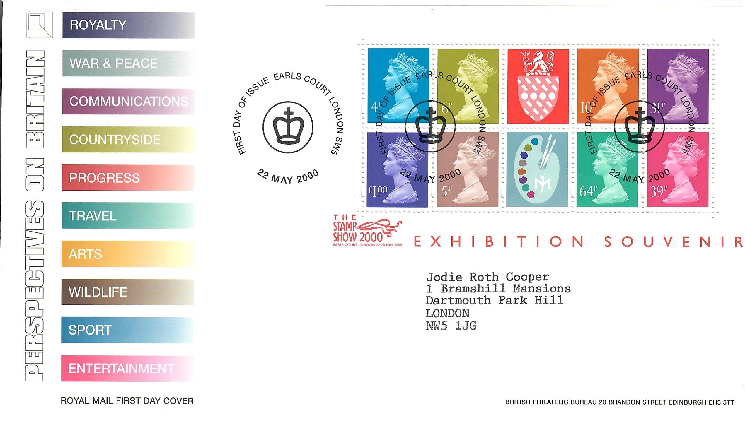 2000 Stamp Show 2000 Exhibition Souvenir Mathews Pallette First Day Cover BPM20