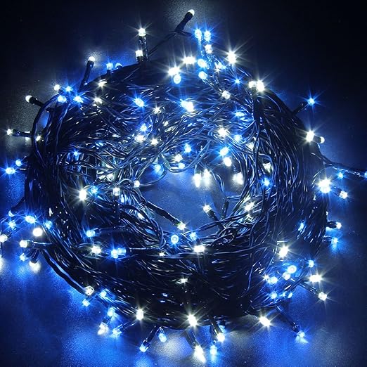LightsGo 300LED Mains Powered Fairy Lights Withe Alternate Blue & White