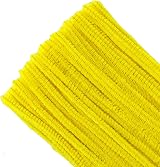 G2PLUS Yellow Craft Pipe Cleaners 30cm 6mm Chenille Stem 100pcs