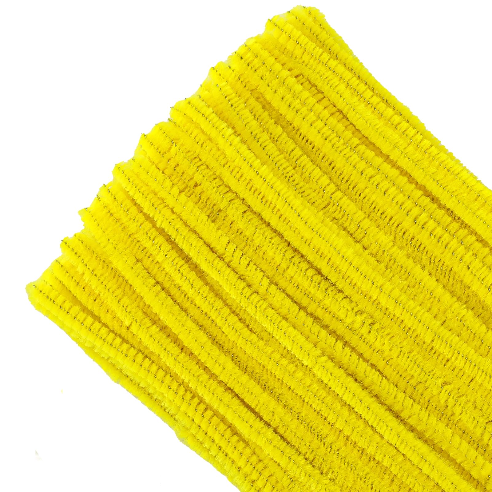 G2PLUS Yellow Craft Pipe Cleaners, 30cm Long, 6mm Chenille Stem, 100PCS for DIY & Craft Projects