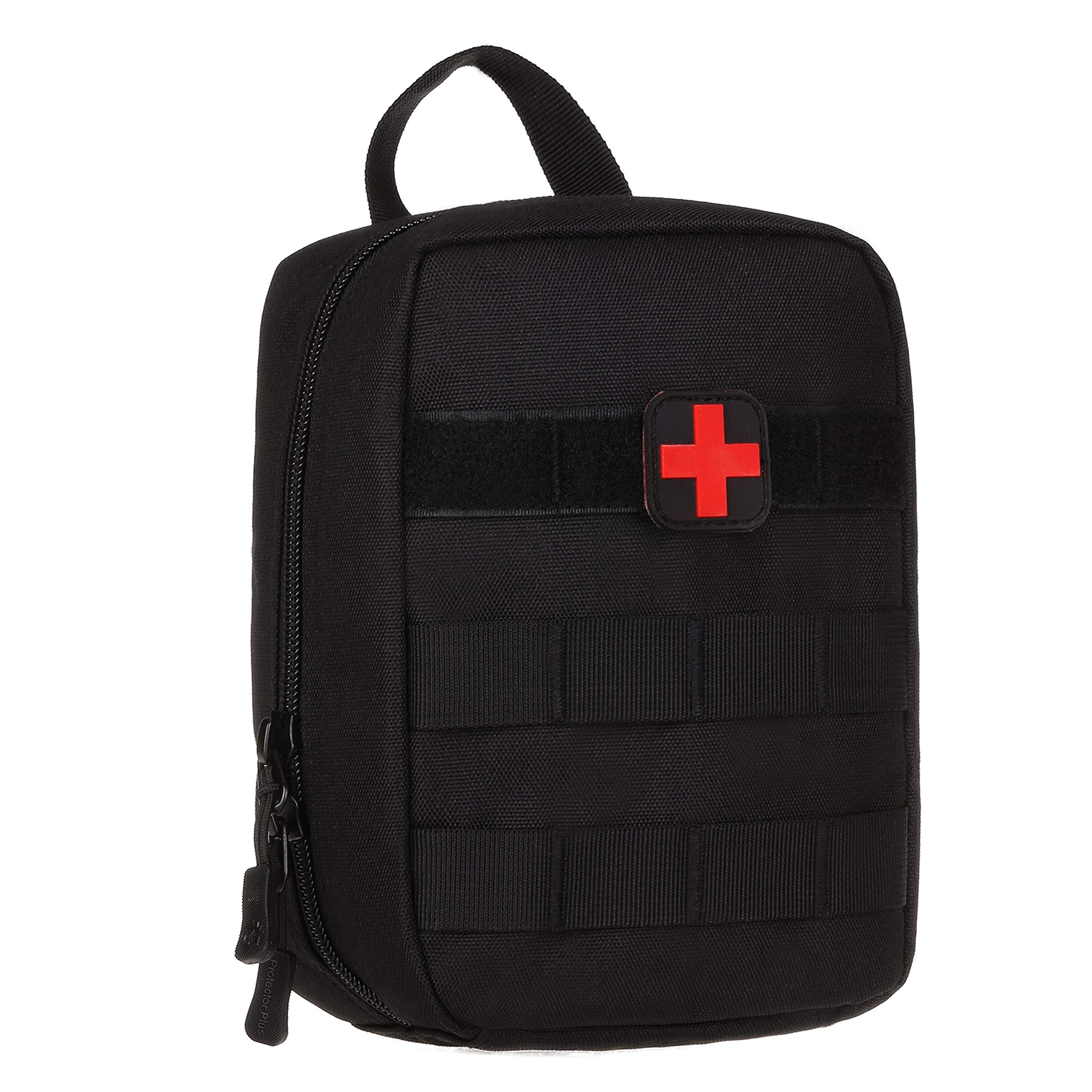 HUNTVP Small Tactical Mini Bag First-aid Kit Bags Molle System Emergency Survival Kits Gear Pack for Outdoor Travel Hiking Camping,Black-S