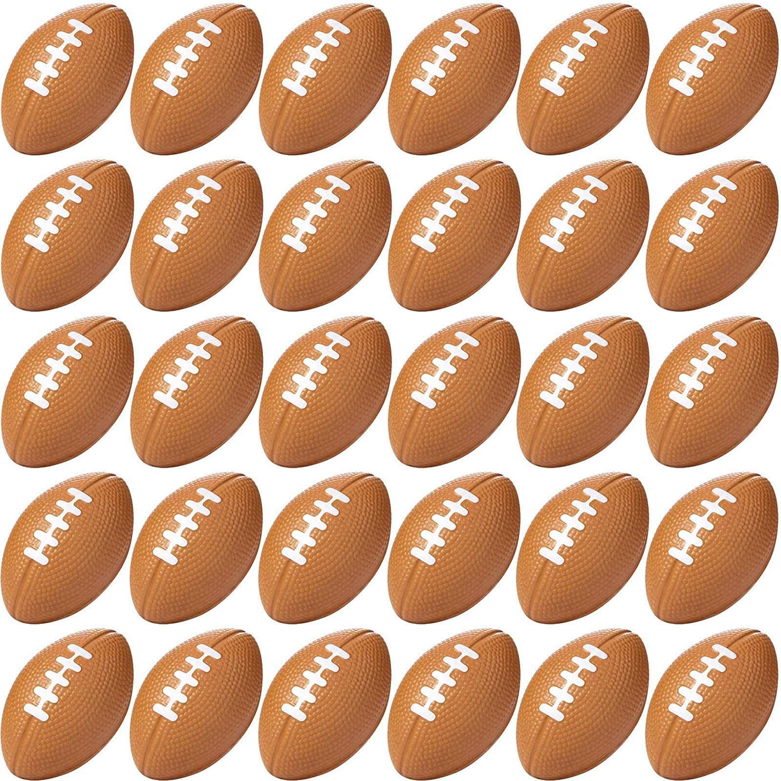 Photo 1 of Blulu 50 Pack Mini Football Bulk 2.17" Foam Football Party Favor Sports Stress Ball 