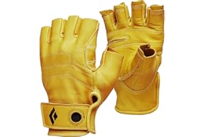 BLACK DIAMOND Stone Gloves | Goat Leather Construction | Durable Fingerless Gloves | Comfortable Fit for Aid Climbing, Belaying, & Rappelling