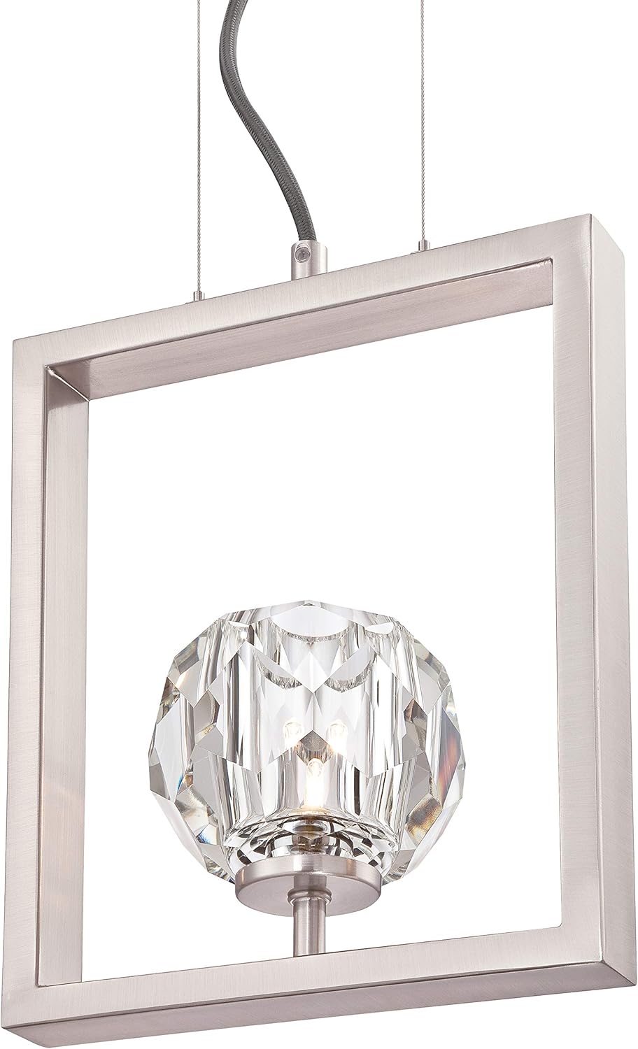 Westinghouse Lighting 63676 Zoa One-Light Indoor Pendant, Brushed Nickel Finish with Crystal Glass - Image 5