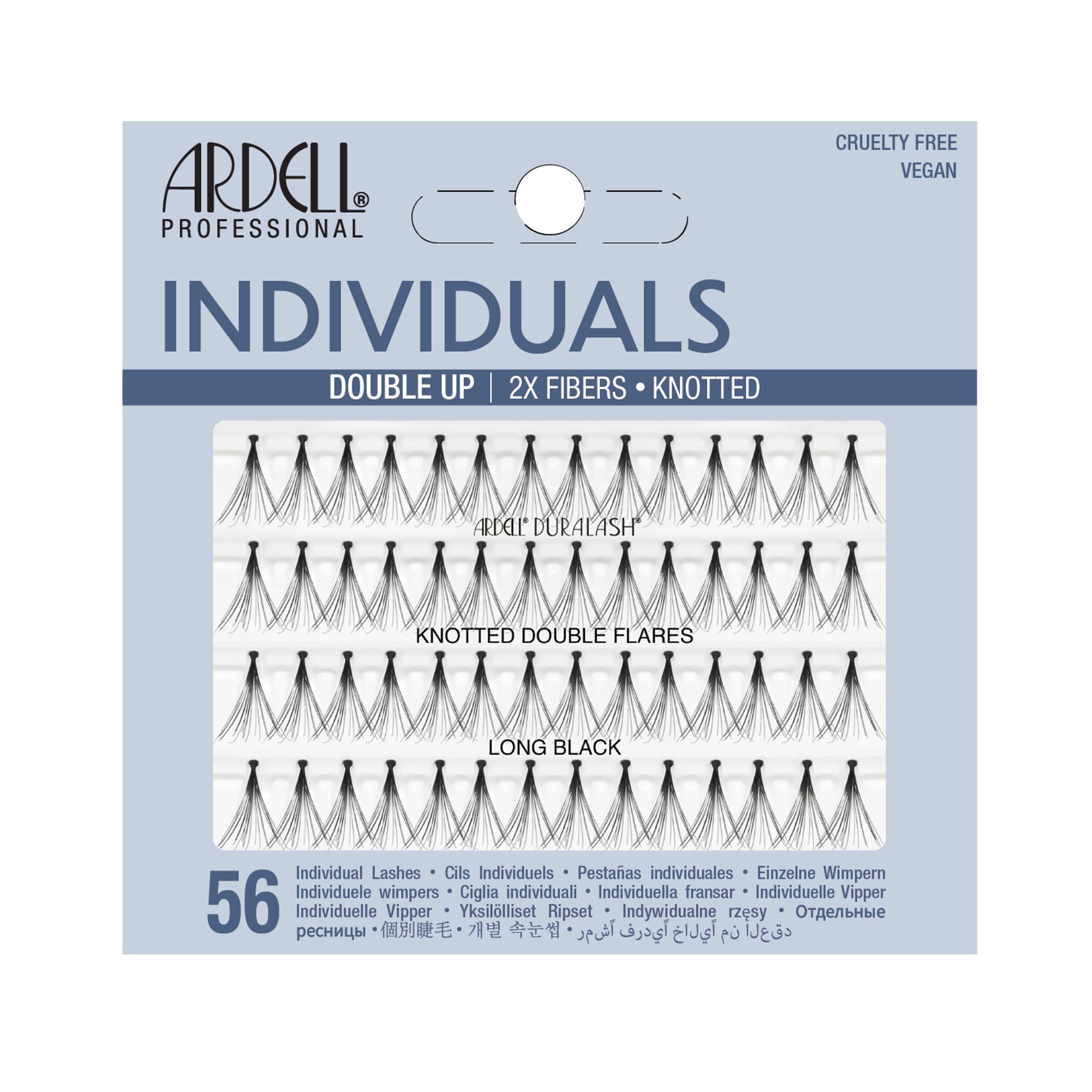 ARDELL Double Up Individuals Knotted Eye Lashes, Long, Black