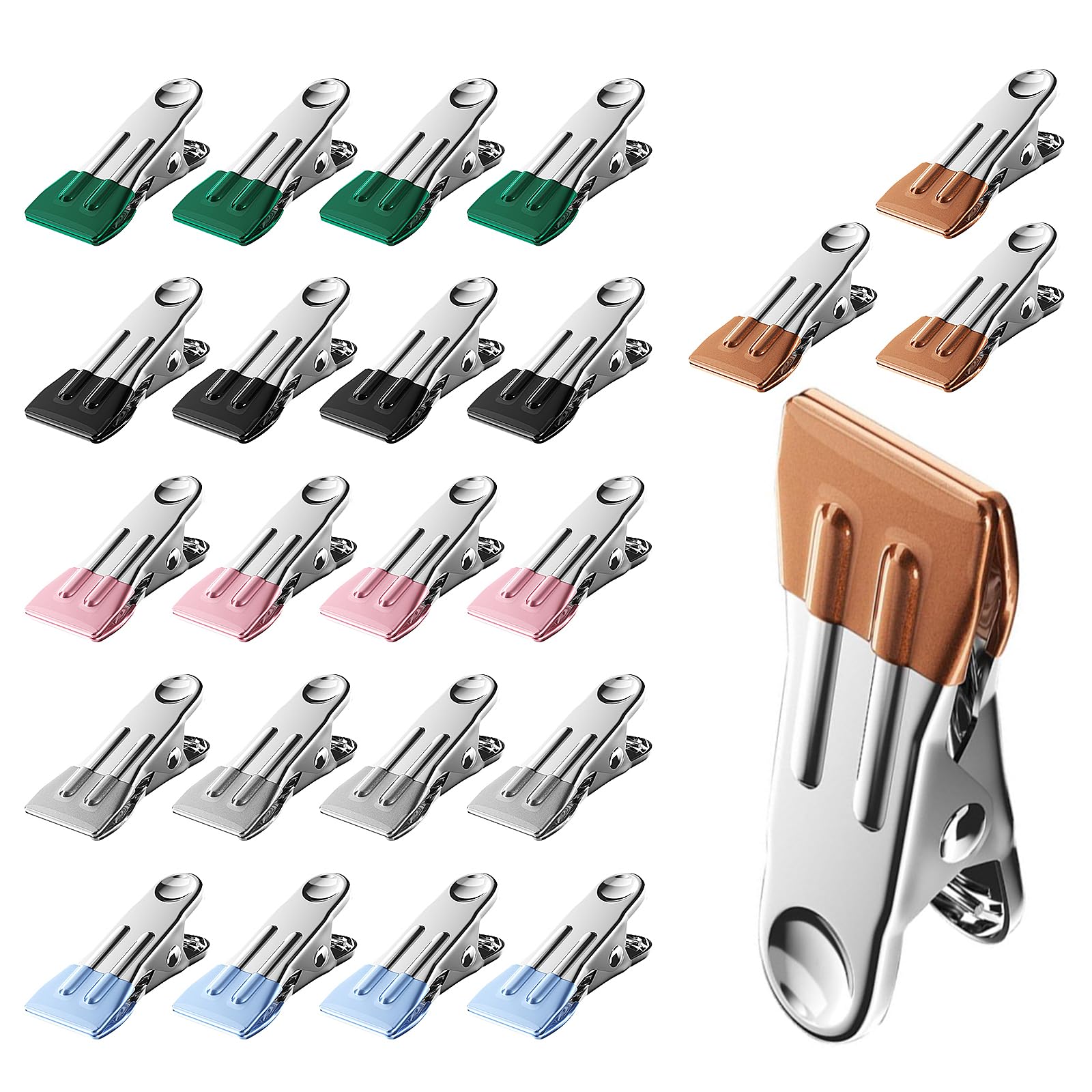 24 Pcs Stainless Steel Clothes Pegs - Strong, Heavy Duty Laundry Pegs for Clothes, Jeans, Socks, Towel, Photos