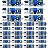 hiBCTR 30-Pack IR Obstacle Avoidance Sensor Module, Adjustable | 2-30cm detection range, 3.3-5V, for smart car robot and line tracking projects