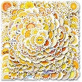 200pcs Sun Aesthetic Vinyl Waterproof Decals Stickers Pack Sunshine Cute Cartoon for Water Bottle,Laptop,Phone,Skateboard,Scrapbooking,Bumper for Party Supply Decor Favor