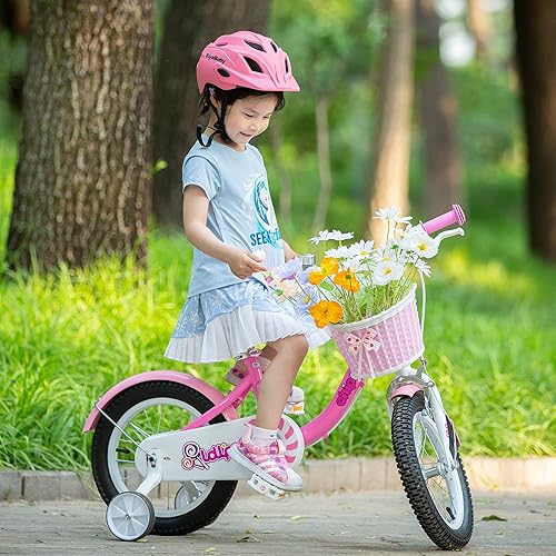 Royalbaby Chipmunk Girls Bike,14 Inch Kids Bike with Basket Girl