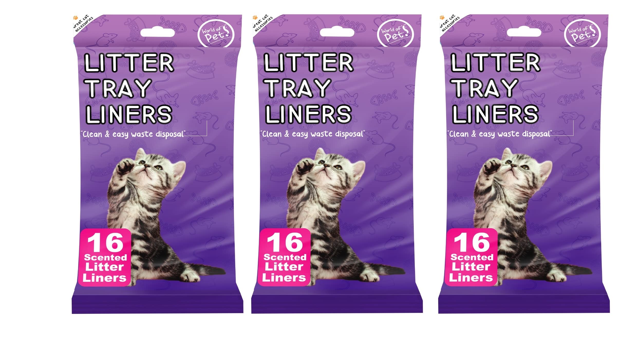 Karrma Ltd. Cat Litter Tray Liners 48 Scented Disposable Bags | Fits To Most Cat Litter Tray Liners (Small - Medium) Clean & Easy Waste Size (30CM x 70CM), White