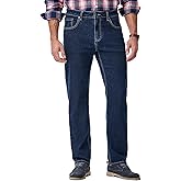 JMIERR Men's Jeans Regular Fit Straight Stretch Classic Casual Denim Pants