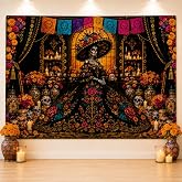 Dia De Los Muertos Backdrop Catrina Mexican Day of the Dead Decor 8x6FT | Elegant Catrina Design, Día De Los Muertos Decoration, Mexican Heritage Style, Ofrenda Banner, Vinyl Photo Booth Backdrop