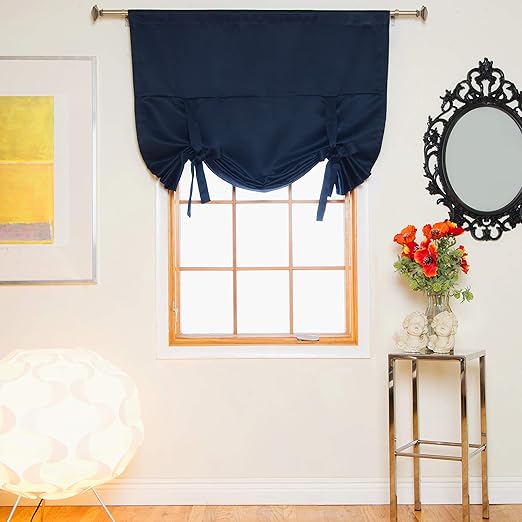 Amazon Com Navy Rod Pocket Thermal Insulated Blackout Tie Up