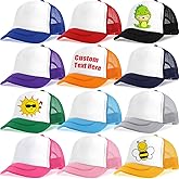 Handepo 12 Pack Trucker Hat for Kids Summer Polyester Mesh Cap Adjustable Sublimation Blank Hats Baseball Caps for Outdoor