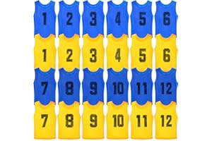 Vabean 24 Pack Nylon Mesh Scrimmage Team Practice Vests Pinnies Jerseys Train Vest for Adult Sport Basketball Soccer Football