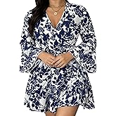 YAMQETKO Plus Size Summer Dresses for Women Casual Short Sleeves A Line Midi Dress