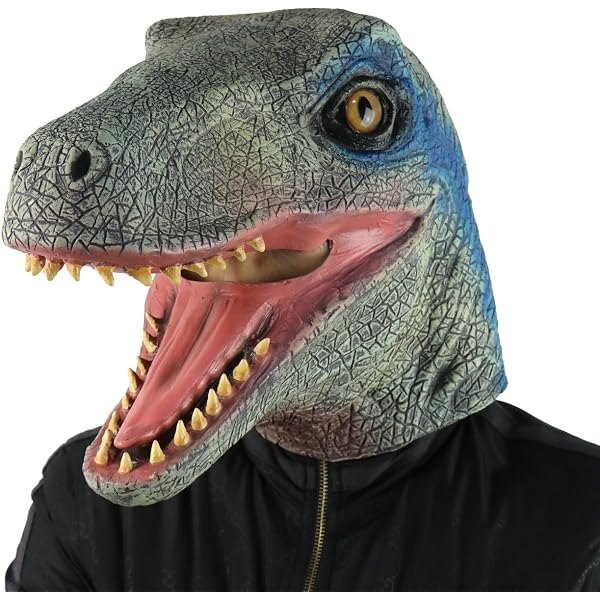 Máscara Dinosaurio Látex Natural Dinosaurio Raptor para Niños Rojo Máscara Dinosaurio Látex Natural Dinosaurio Raptor para Niños Rojo