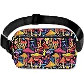 Mushroom Fanny Pack for Women Casual Belt Bag Waterproof Waist Bags for Travel Hiking Sports