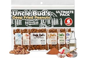 JERKY-N-SPICE Uncle Bud's Deep Fried Peanuts In Shell (6-Pack), Mixed Nuts Individual Packs: Cajun, Salt and Vinegar, Old Bay, Spicy Peanuts, Savory Snacks Packs, Variety Organic Peanuts, Spicy Nuts, Bulk Peanuts